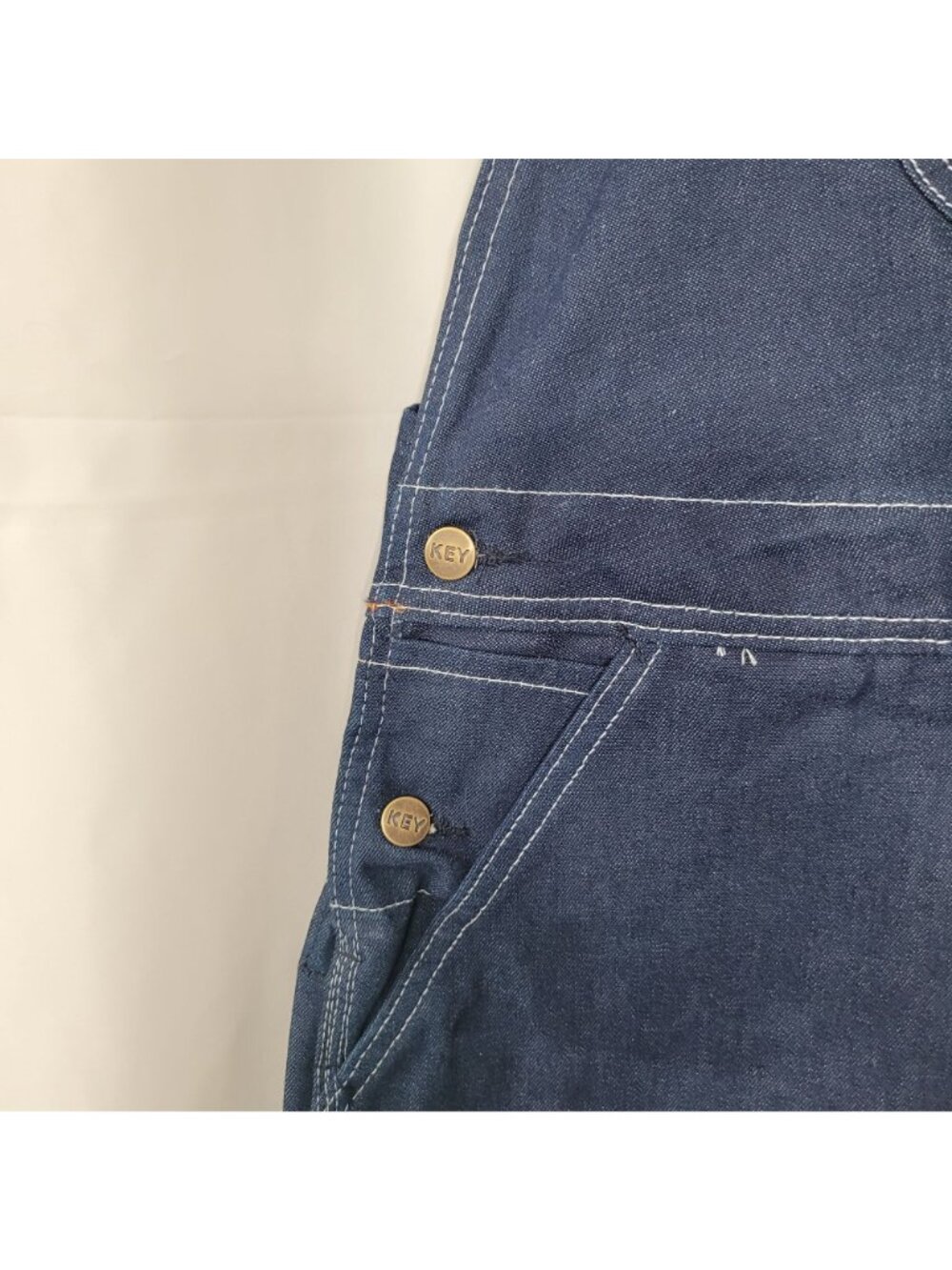 Key Imperial Men's Blue Denim Bib Overalls US Size 48x32 NWOT - Picture 6 of 12